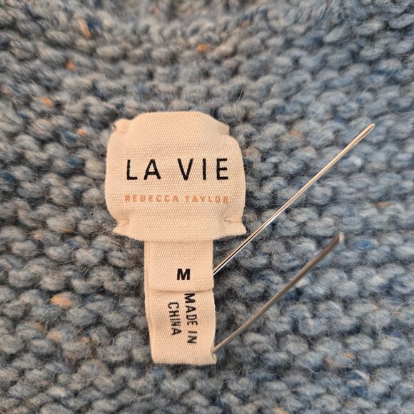 Rebecca Taylor LA VIE Teal Thick Soft Comfy Merino Wool Sweater Size M LIKE NEW! - Picture 11 of 16